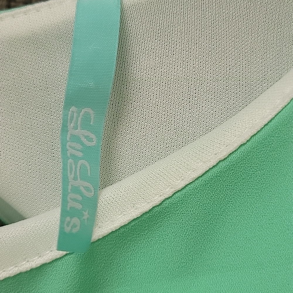 Lulus Colorblock Dress S Mint Coral Yellow Shift Spring Summer - Picture 5 of 5